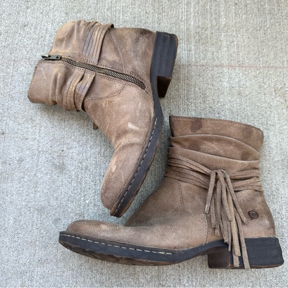 Born Brown Suede Ankle Booties 📃 - Picture 2 of 5